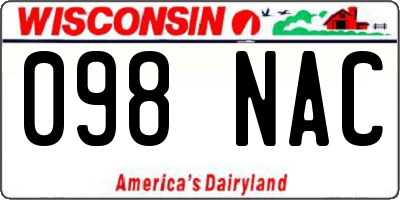 WI license plate 098NAC