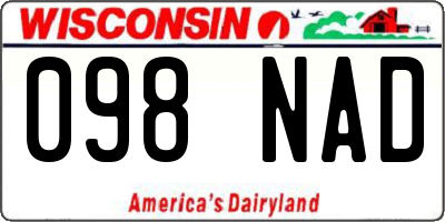 WI license plate 098NAD