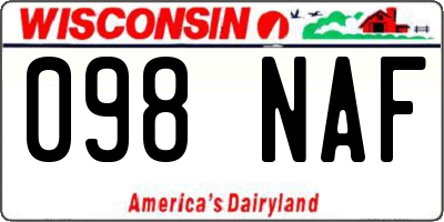 WI license plate 098NAF