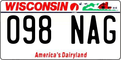 WI license plate 098NAG