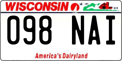 WI license plate 098NAI