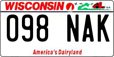 WI license plate 098NAK