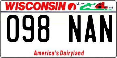 WI license plate 098NAN