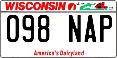 WI license plate 098NAP