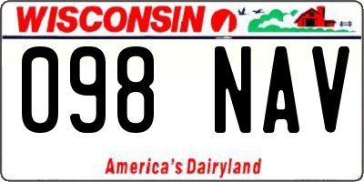 WI license plate 098NAV