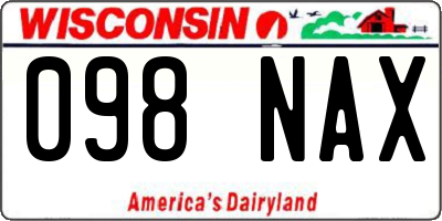 WI license plate 098NAX