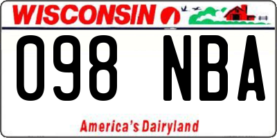 WI license plate 098NBA