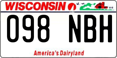 WI license plate 098NBH