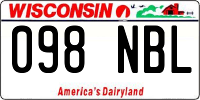 WI license plate 098NBL