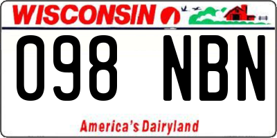 WI license plate 098NBN