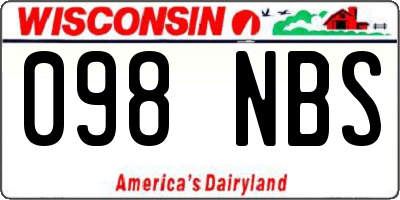 WI license plate 098NBS