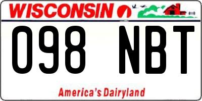 WI license plate 098NBT