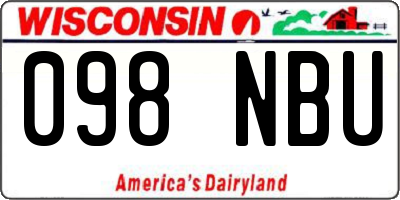 WI license plate 098NBU