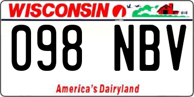 WI license plate 098NBV