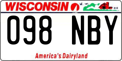 WI license plate 098NBY