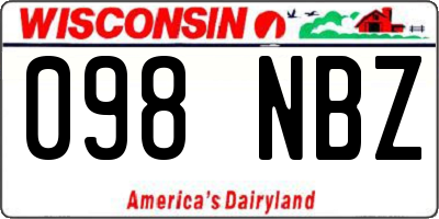 WI license plate 098NBZ