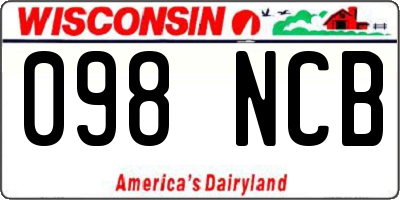 WI license plate 098NCB