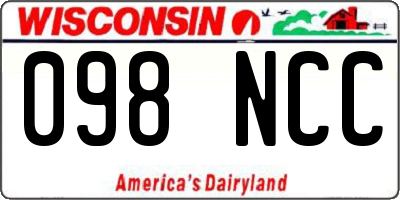 WI license plate 098NCC