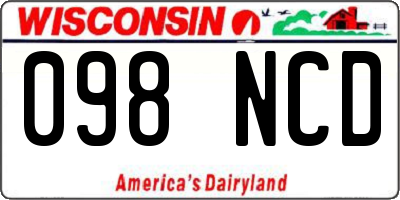 WI license plate 098NCD