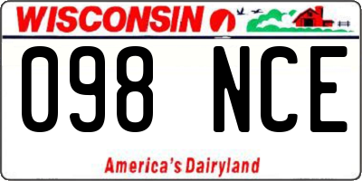 WI license plate 098NCE
