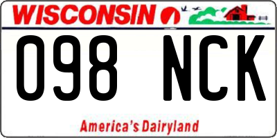 WI license plate 098NCK