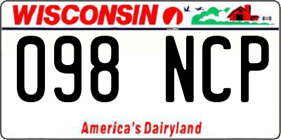 WI license plate 098NCP