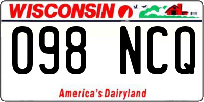 WI license plate 098NCQ