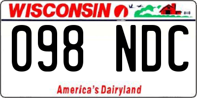 WI license plate 098NDC