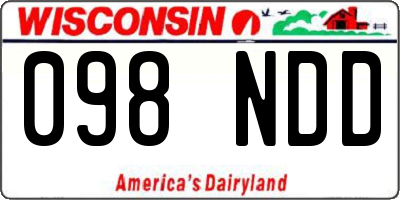WI license plate 098NDD