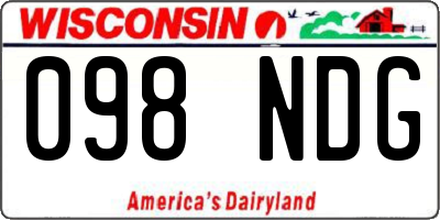 WI license plate 098NDG