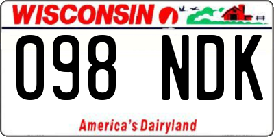 WI license plate 098NDK
