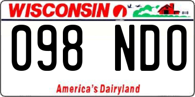 WI license plate 098NDO