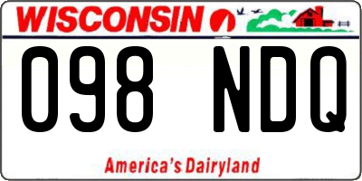 WI license plate 098NDQ