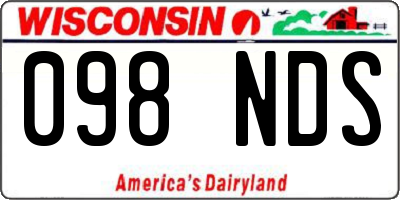 WI license plate 098NDS