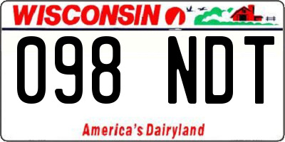 WI license plate 098NDT