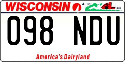 WI license plate 098NDU