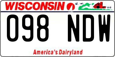 WI license plate 098NDW