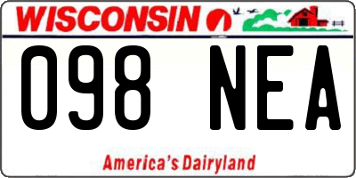 WI license plate 098NEA