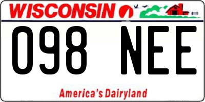 WI license plate 098NEE