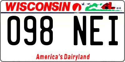 WI license plate 098NEI