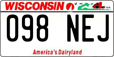 WI license plate 098NEJ