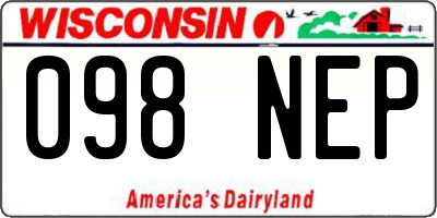 WI license plate 098NEP
