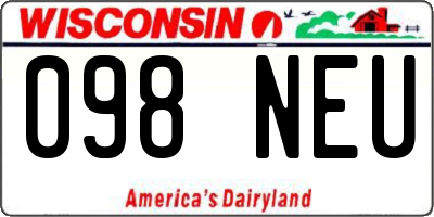 WI license plate 098NEU