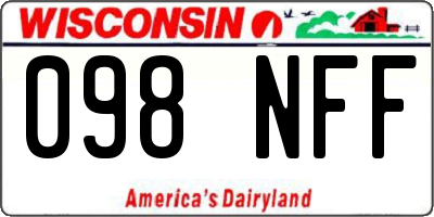 WI license plate 098NFF