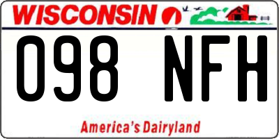 WI license plate 098NFH