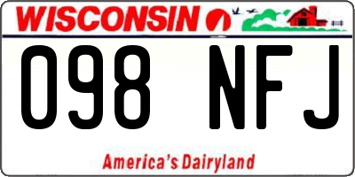 WI license plate 098NFJ