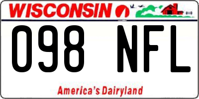 WI license plate 098NFL