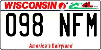 WI license plate 098NFM