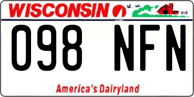 WI license plate 098NFN