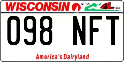 WI license plate 098NFT